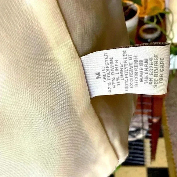 Dress barn blazer women , linen blend brown& white plaid soft blazer Size Medium - Picture 7 of 7